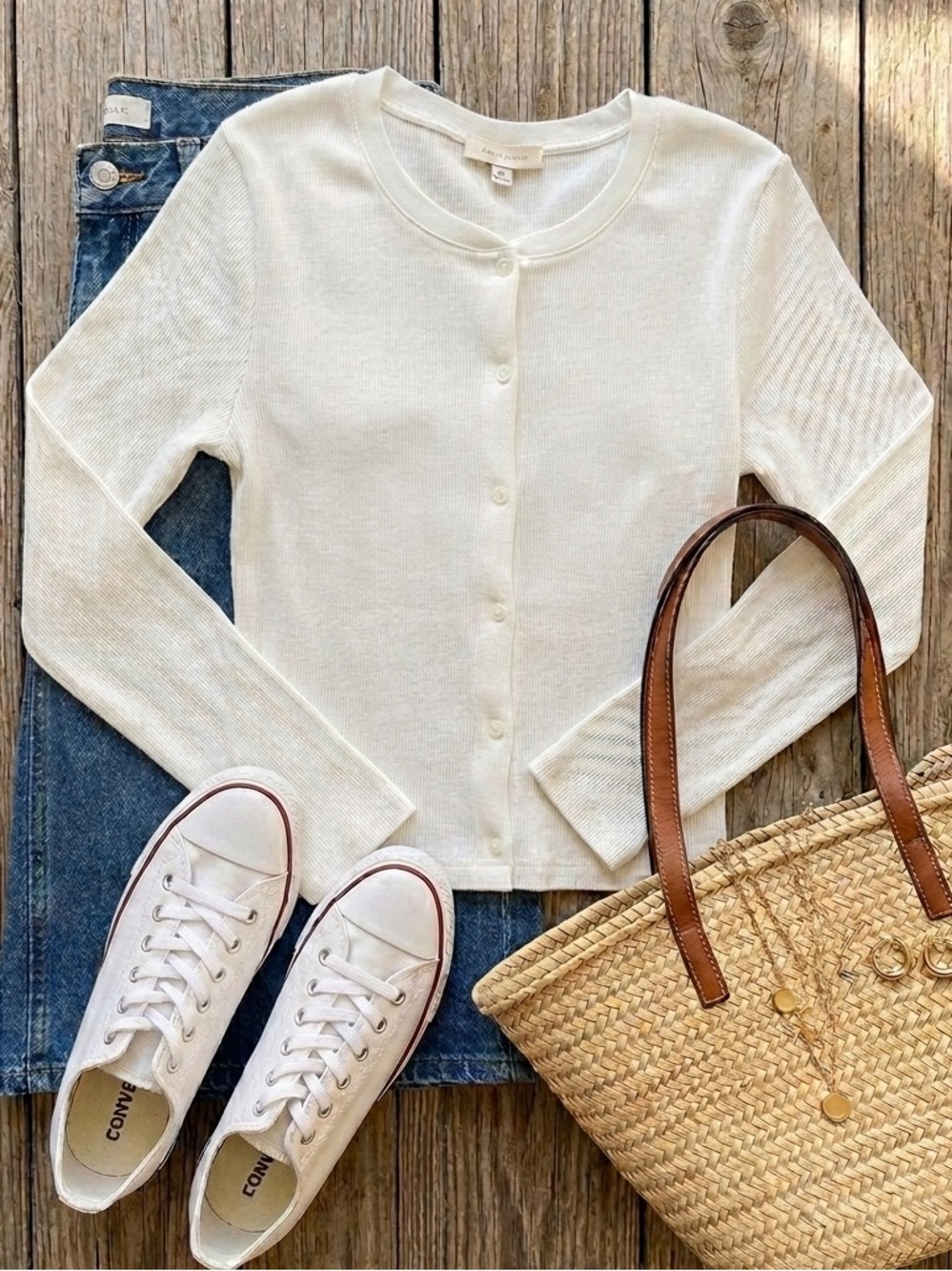 Gap Ribbed Button Down Top Essential Basic Layering Soft Girl Traditional L
